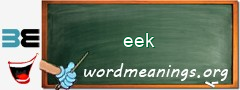 WordMeaning blackboard for eek